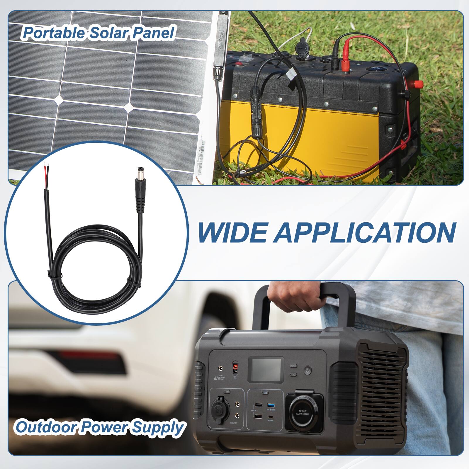 Portable Solar Panel

WIDE APPLICATION

Outdoor Power Supply