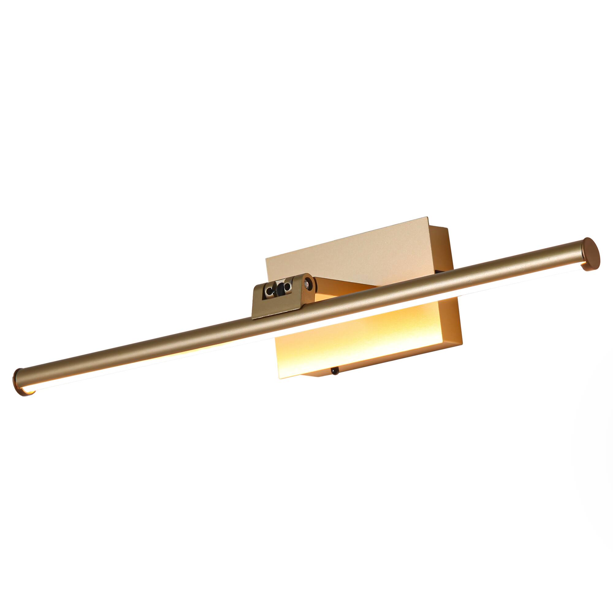 Back. Parrot Uncle - Gold Battery-Powered 3000K LED Vanity Light with Remote Control - Gold.
