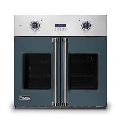 Viking - 30" 7 Series French Door Single Built-In Electric Thermal Convection Oven - Squall - Front_Zoom