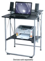 Comfort - Freeley Folding Computer Desk - Gray/Black - Front_Zoom