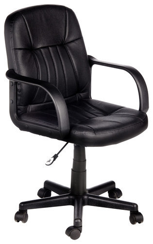 Best Office chair Leather Mid-Back Chair – Black
