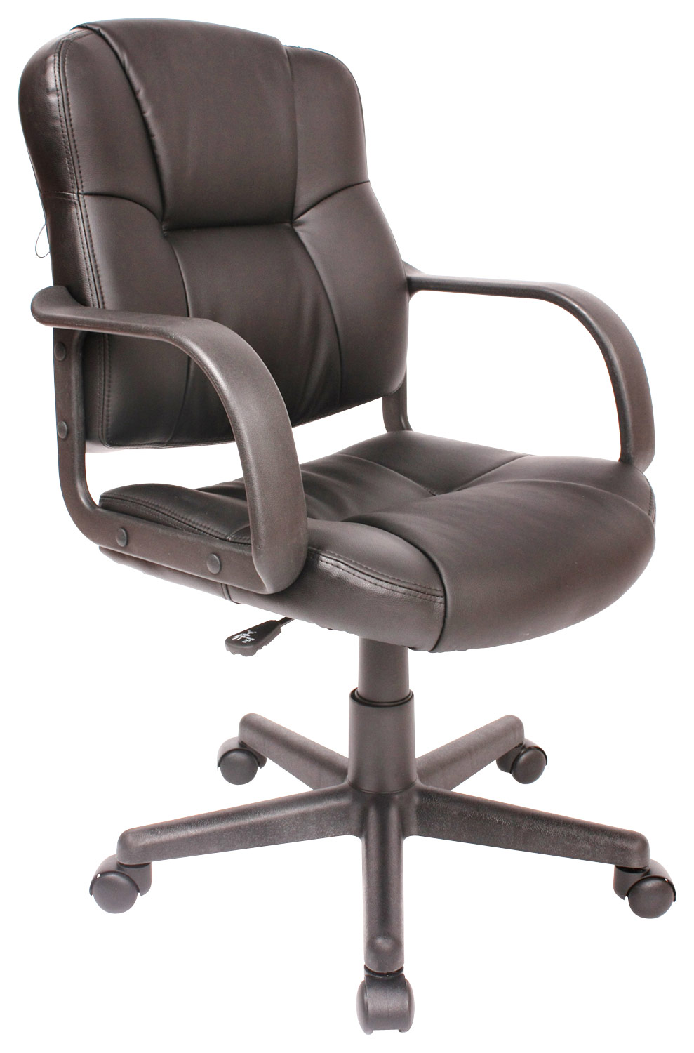 Inc Leather Massage Task Chair Black, Black Leather Massage Office Chair