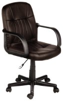 Comfort - Leather Mid-Back Chair - Chocolate Brown - Front_Zoom