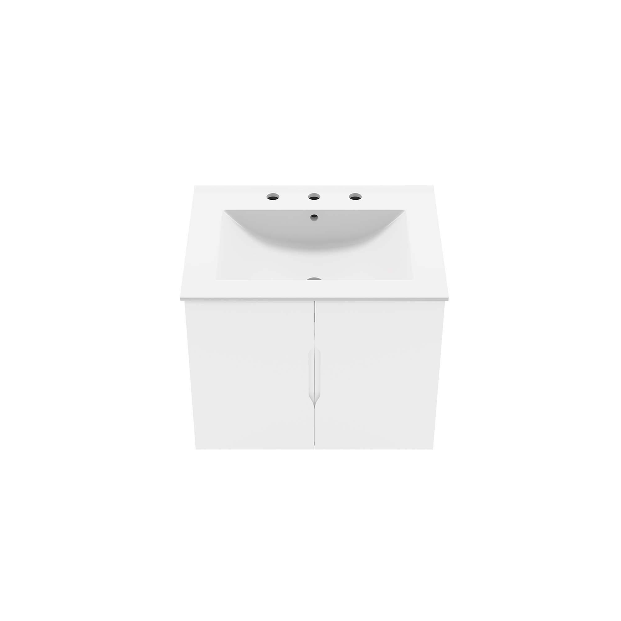 Alt View 4. Modway - Vitality Bathroom Vanity Basin Included by Modway - White White.