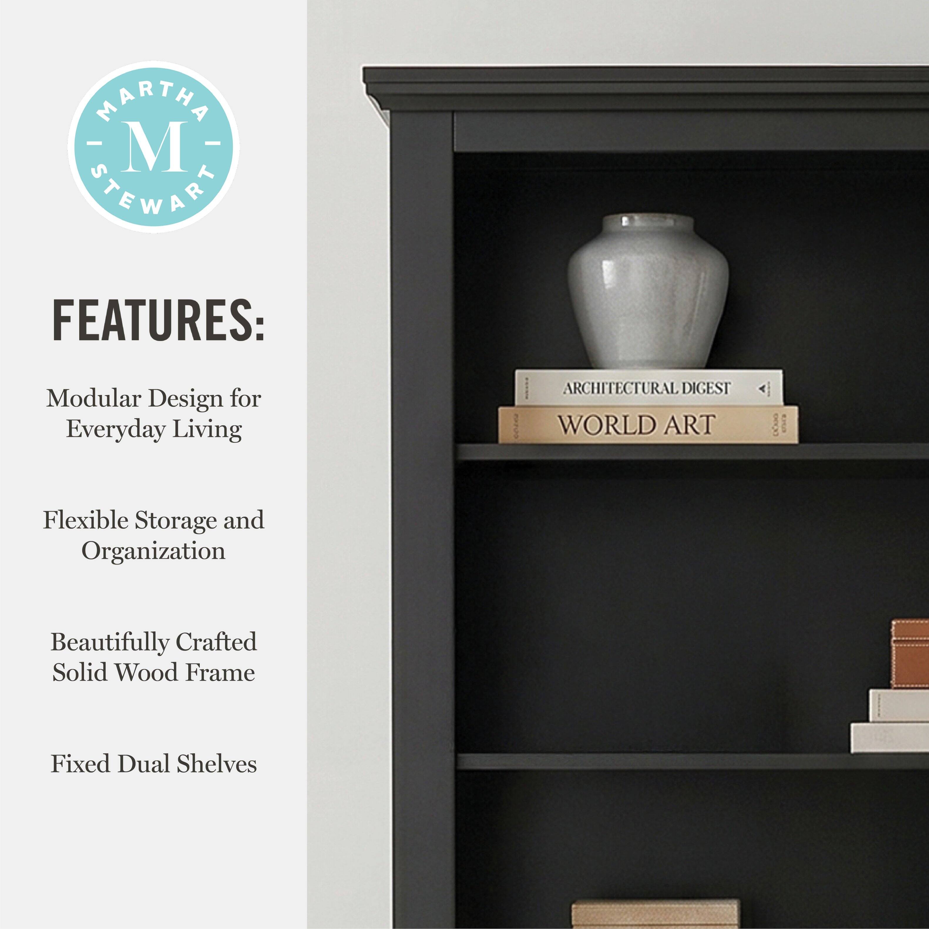 MARTHA - M STEWART FEATURES: Modular Design for Everyday Living ARCHITECTURAL DIGEST WORLD ART DCUG Flexible Storage and Organization Beautifully Crafted Solid Wood Frame Fixed Dual Shelves