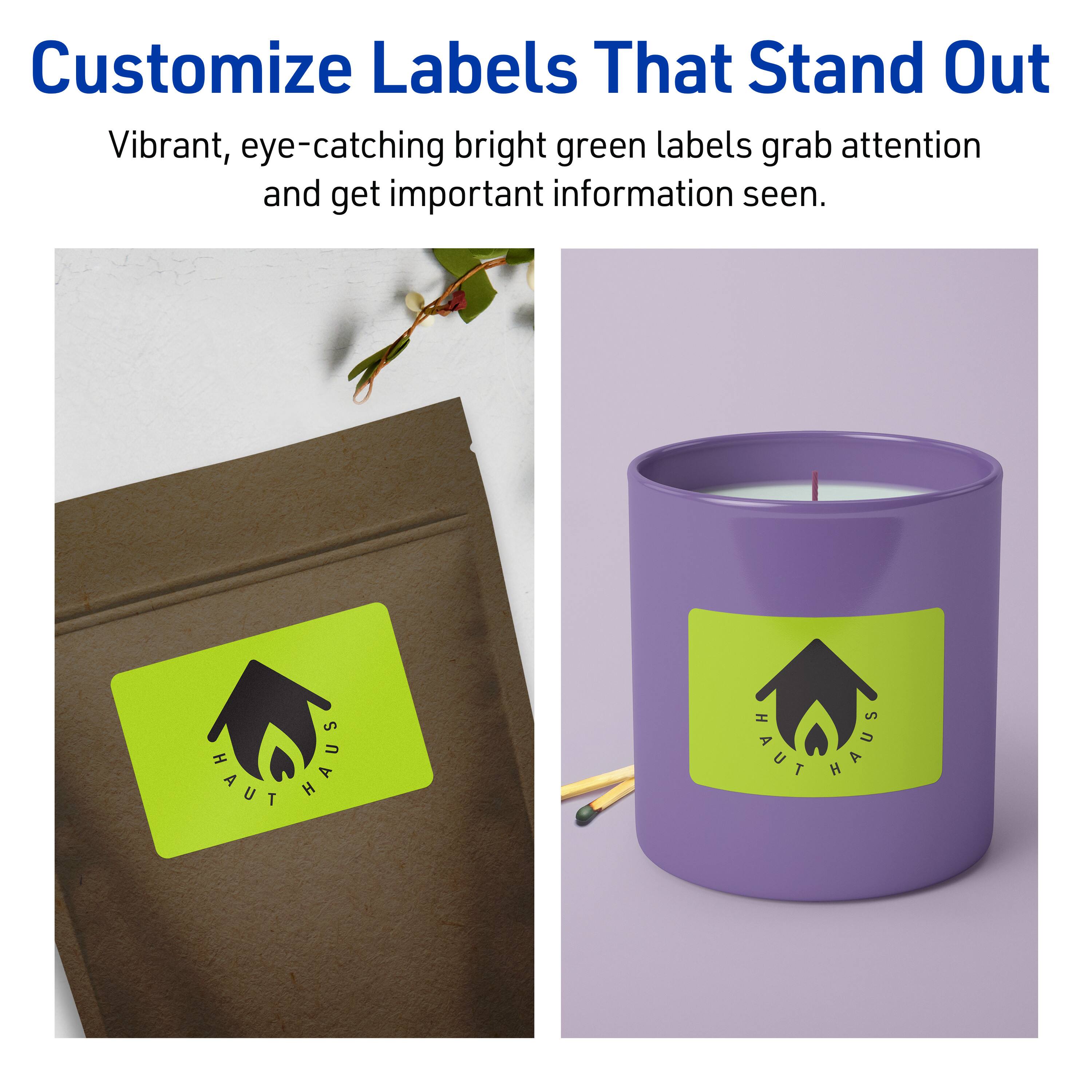 Customize Labels That Stand Out

Vibrant, eye-catching bright green labels grab attention and get important information seen.

HAUT HAUS HAUT HAUS
