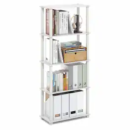 Furinno - TURN-S-TUBE Book Shelf, Storage Shelves, Shelving Unit for Organization and Storage for Living Room, Home Office - White
