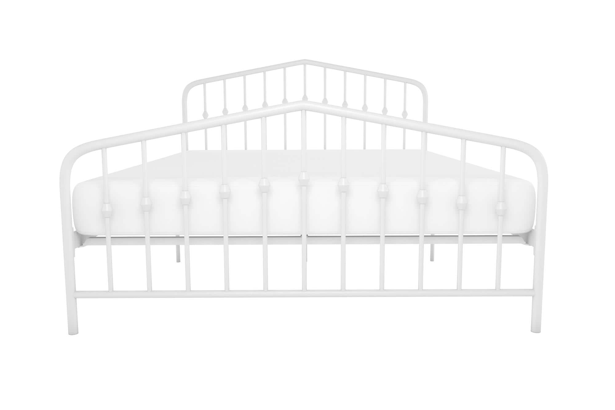 DHP - Novogratz Bushwick Adjustable Metal Platform Queen-Size Bed Frame - Off White - Front_Zoom