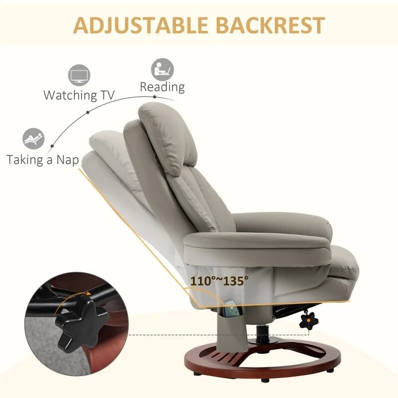 ADJUSTABLE BACKREST

Watching TV  
Reading  
Taking a Nap  

110°~135°