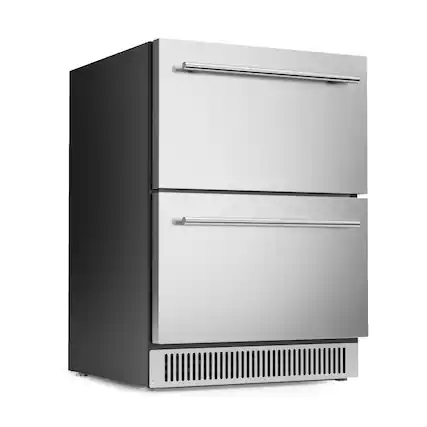 Front. Coolski - Coolski 24 Inch Under Counter Beverage Refrigerator Drawers, Built-in/Freestanding Stainless Steel Outdoor Refrigerator - Sliver.