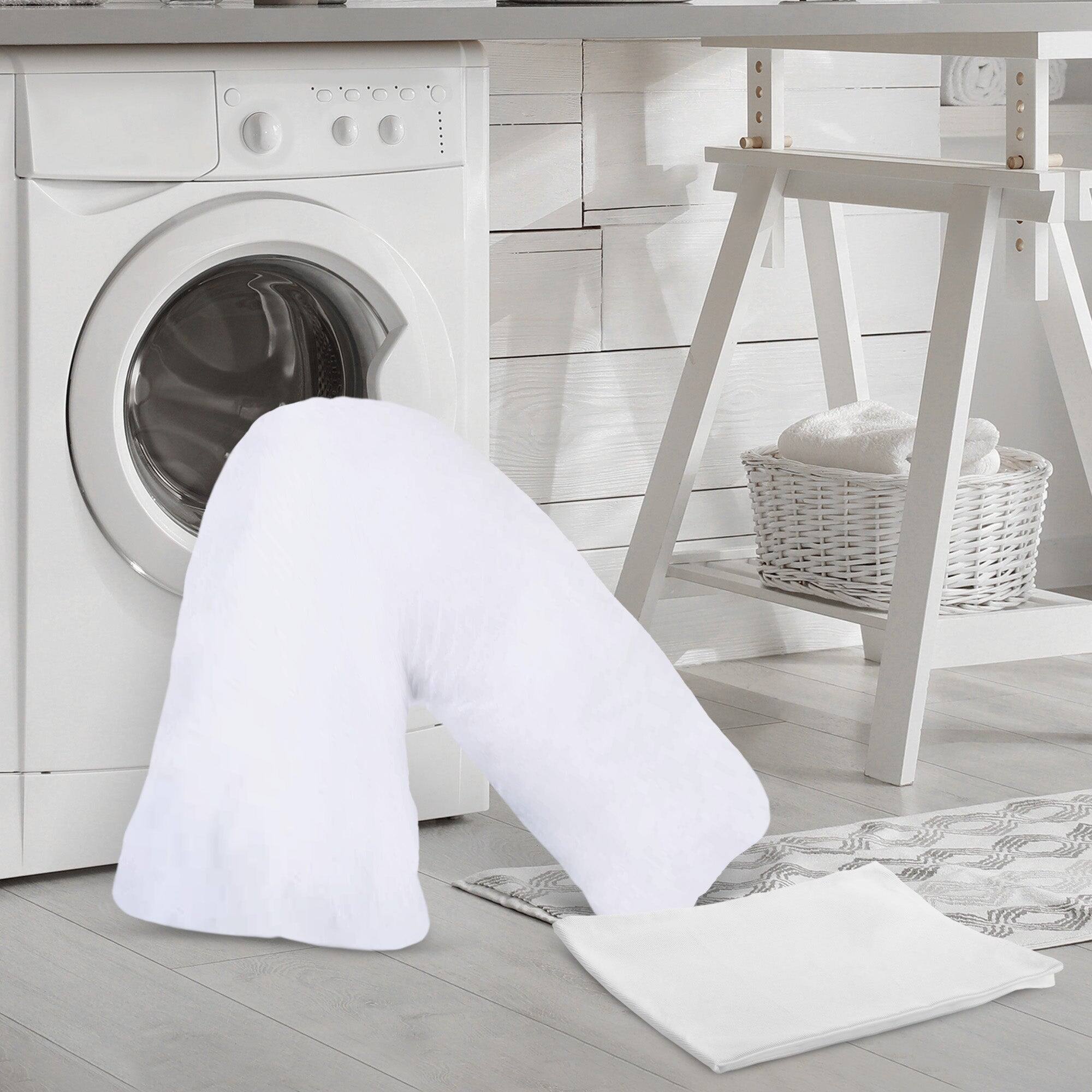 Alt View 10. Cheer Collection - White Pillowcase for V Shaped Pillow - White.