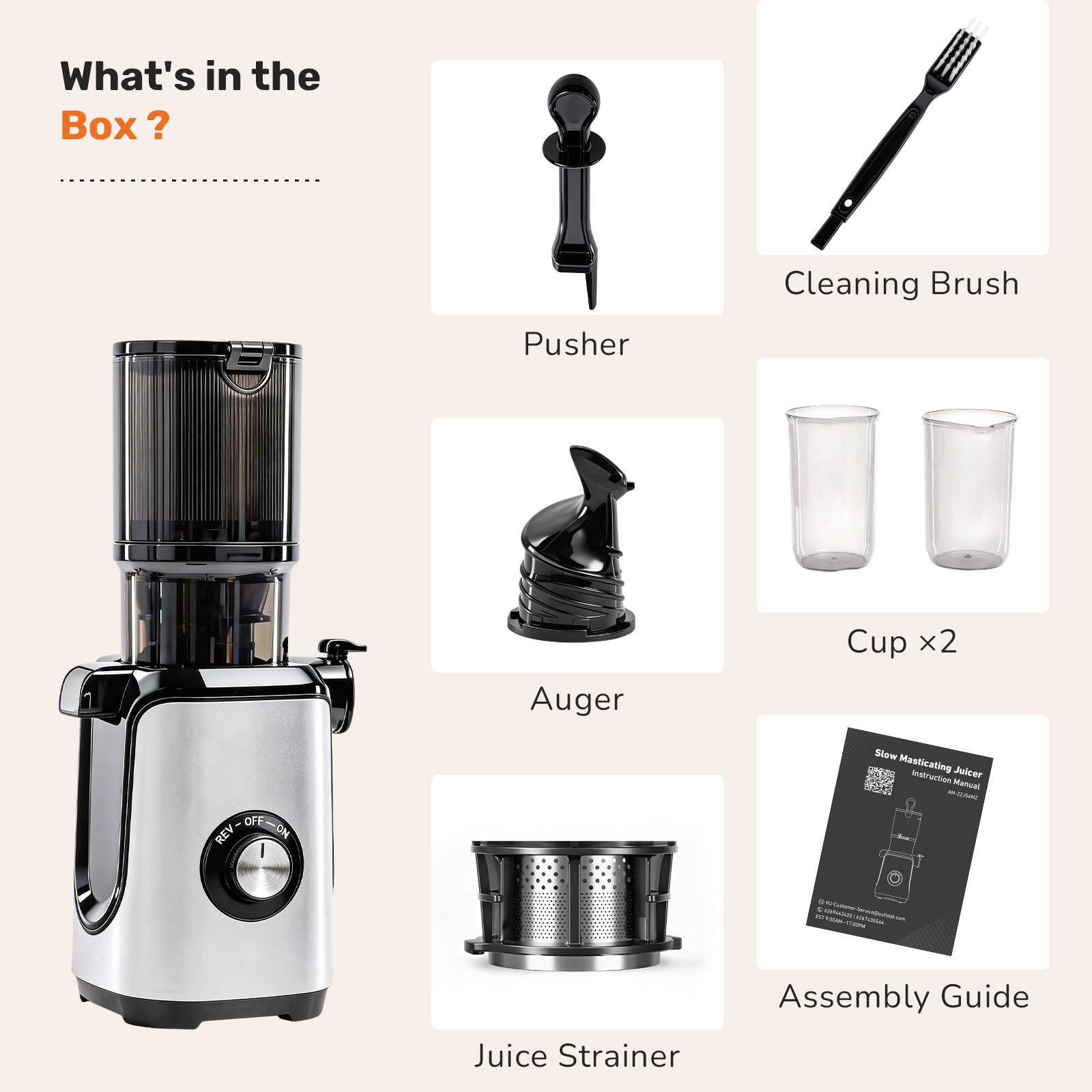Sweetcrispy Slow Masticating Juicer, Cold Press Juicer Machine with ...
