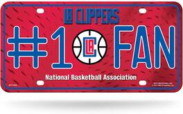 Rico Industries - Los Angeles Clippers NBA #1 Fan Metal License Plate Auto Tag - Multi