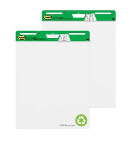 Post-it - Recycled Super Sticky Wall Easel Pad, 25" x 30", 30 Sheets/Pad, 2 Pads/Pack - White