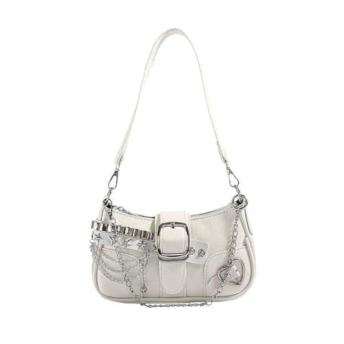Live At Space - Y2k Shoulder Bag Purse For Women Handbag Punk Trendy Y2K Shoulder Bag for Women This Y2K shoulder bag offers aand - White