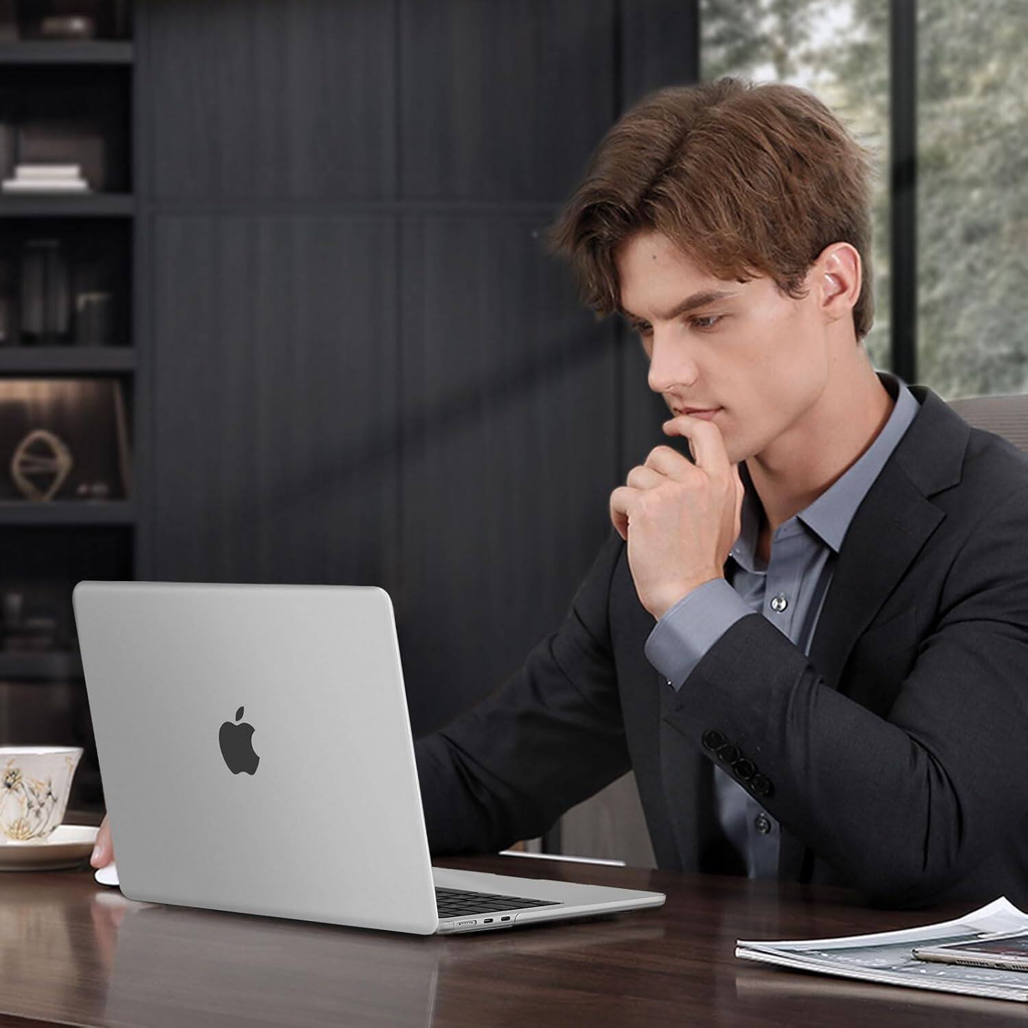 Alt View 2. mosiso - Anti-Fingerprint Matte Hard Shell 4-in-1 Kit for MacBook Air 13 inch M5 M4 M3 M2 A3449 A3240 A3113 A2681 - Frost Clear.