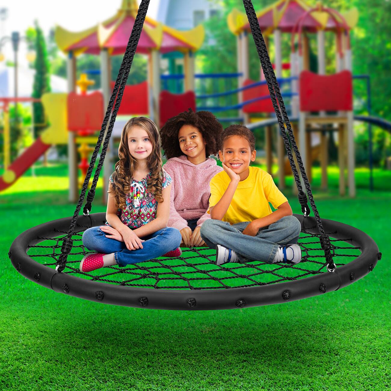 Alt View 3. Sorbus - Sorbus Saucer Tree Swing- Kids Outdoor Disc Round Swing,  40" Heavy Duty 220lbs Seat- Easy Install.
