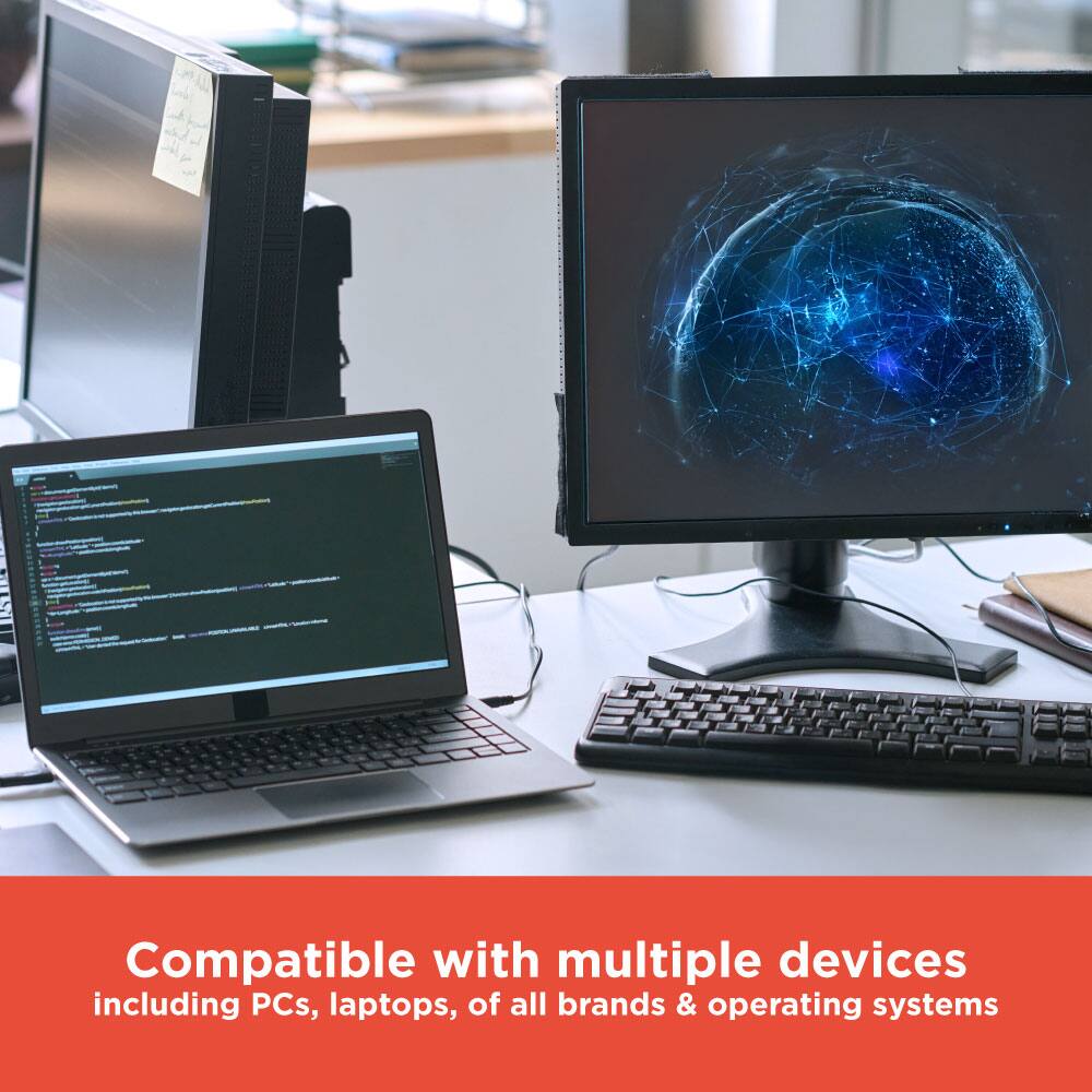 Compatible with multiple devices including PCs, laptops, of all brands & operating systems
