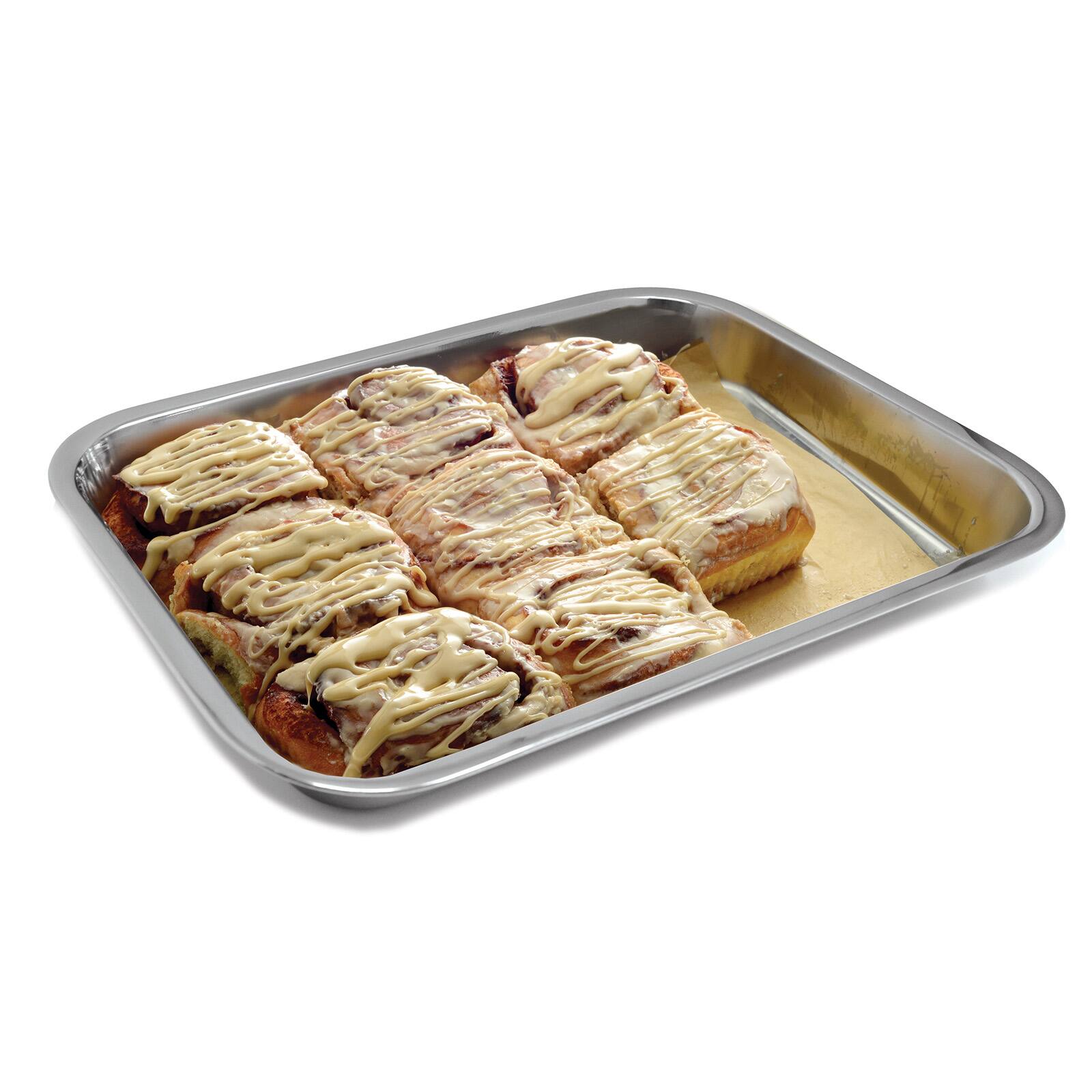Alt View 4. Norpro - Stainless Steel 16 Inch Roast & Lasagna Pan, Heavy Duty, 2" Depth - Silver.