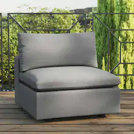Commix Overstuffed Outdoor Patio Armless Chair by Modway - Charcoal