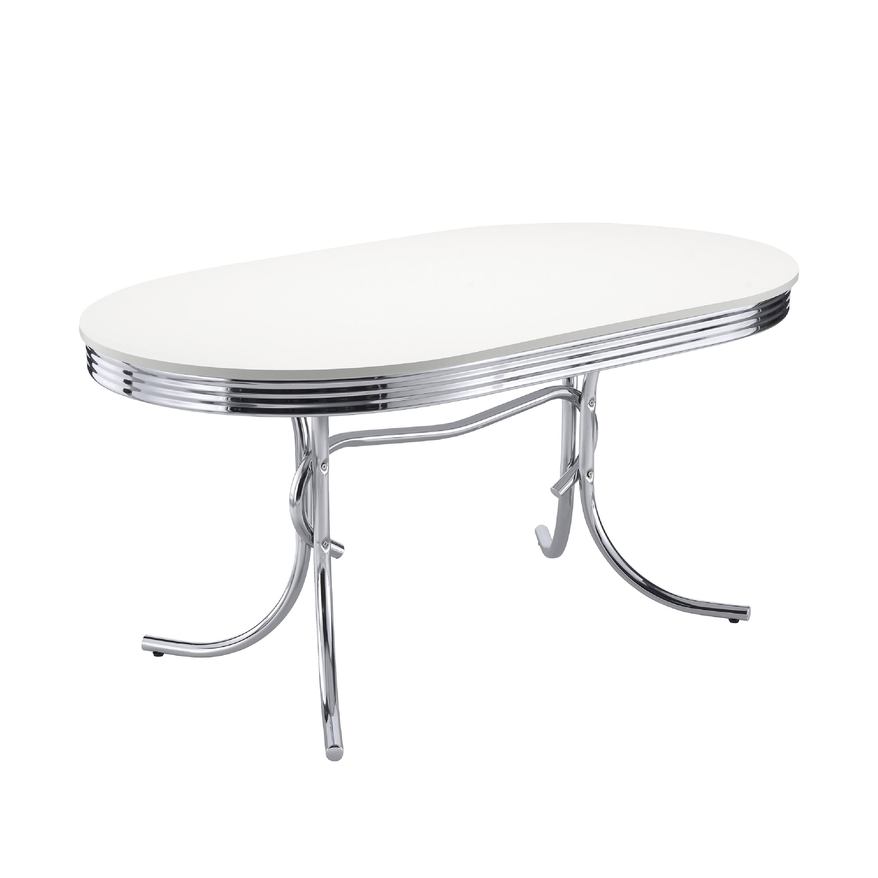 Alt View 1. Manhattan Lane - Loy 5pc Dining Table and Chair Set, Red Faux Leather - White, Red, Silver.