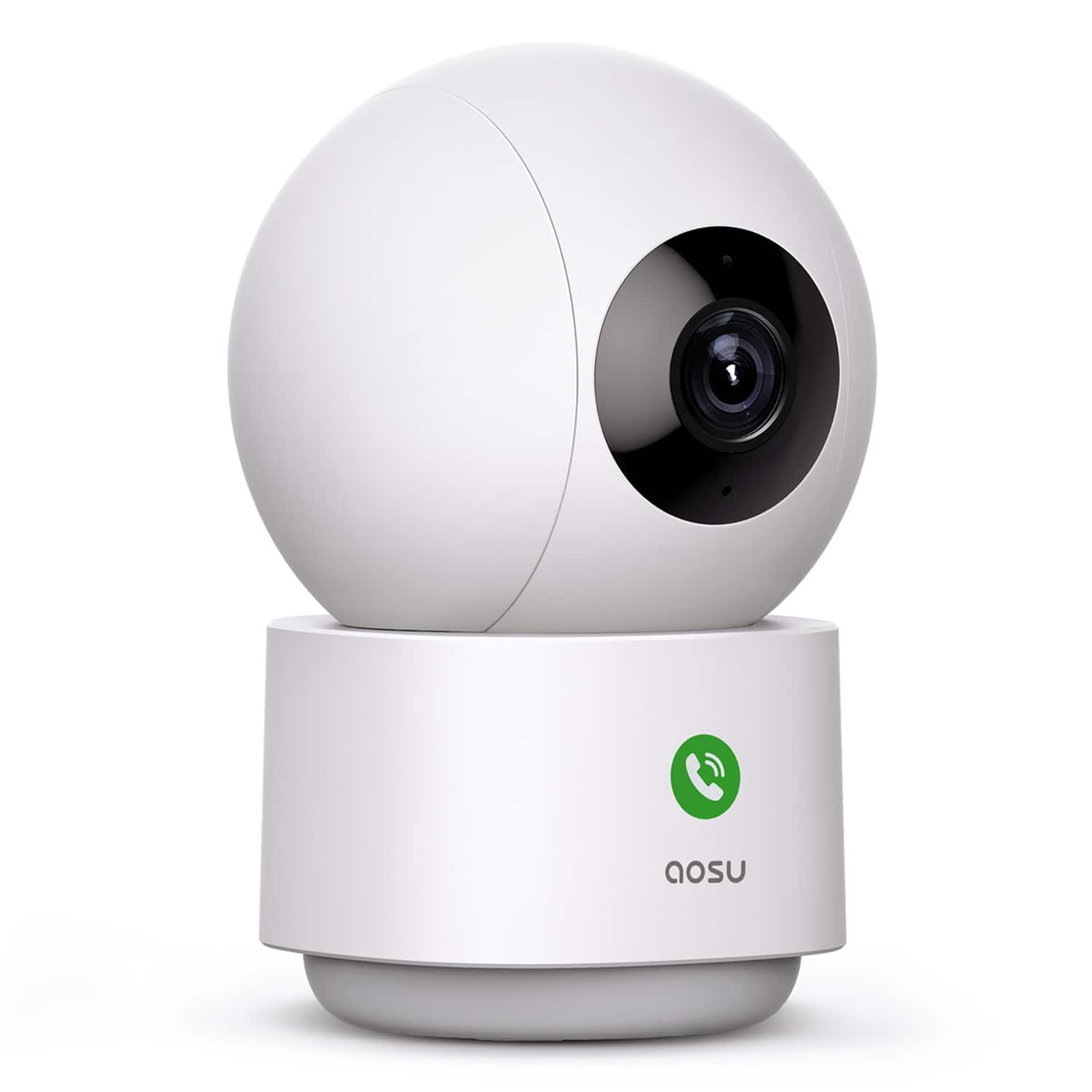 AOSU - C2e2bh11 2k Qhd Wi-fi Indoor Smart Security Camera And Monitor With 360deg Ptz And Smart Motion Tracking - White
