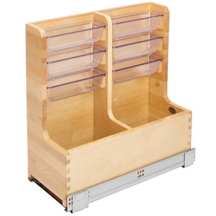 Front. Rev-A-Shelf - Rev-A-Shelf 24" Wood Vanity Base Cabinet Organizer w/ Soft-close, 441-12VSBSC-1 - Light Brown.