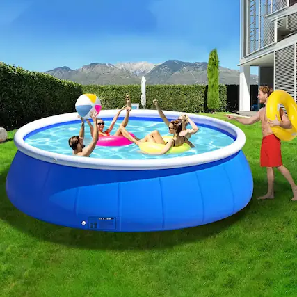 Front. Anysun - 305x76cm Inflatable Butterfly Swimming Pool with Coil Mesh, Durable PVC Outdoor Pool for Garden, Backyard or Patio - Blue.