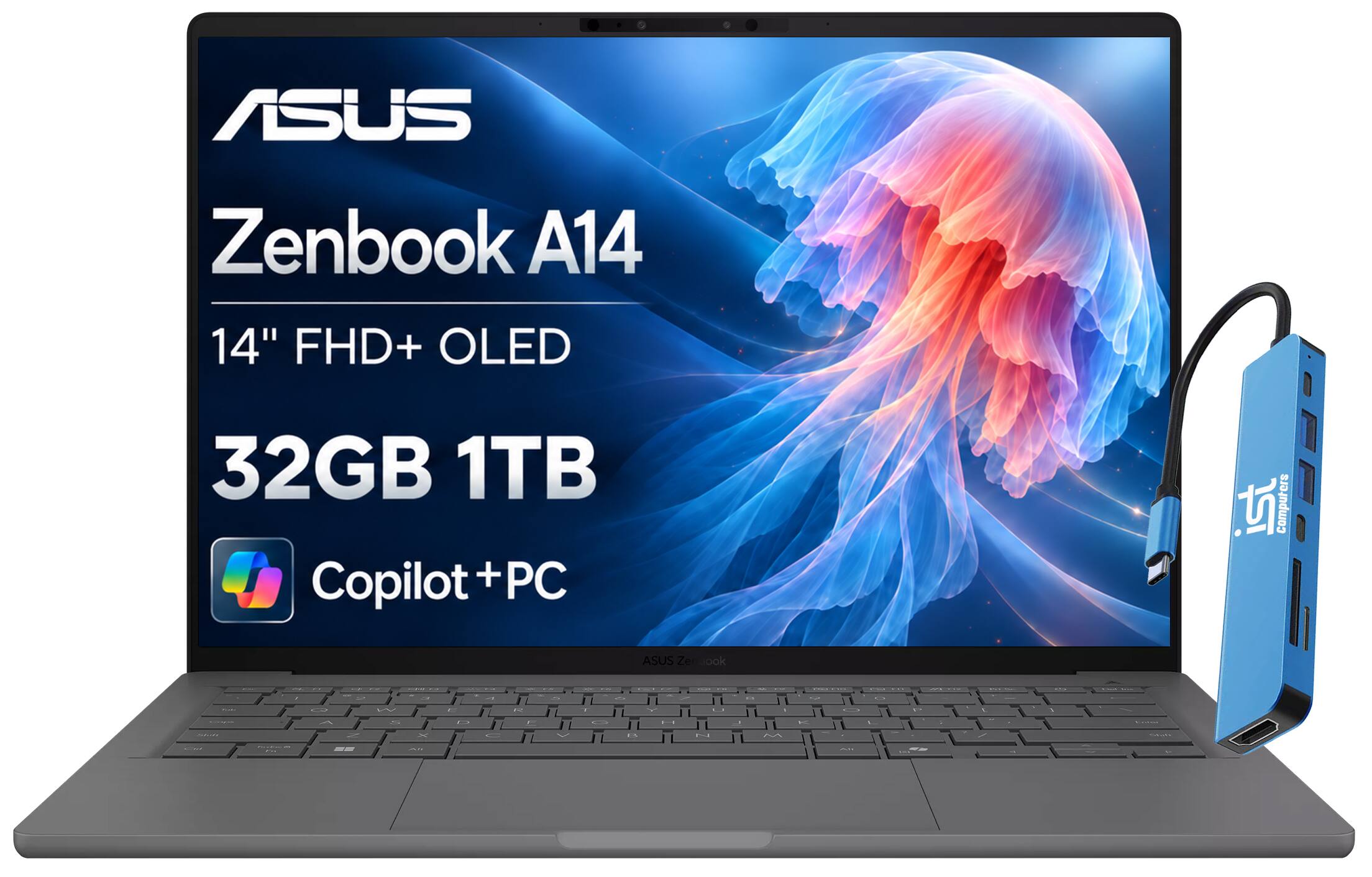 ASUS  
Zenbook A14 14" FHD+ OLED  
32GB 1TB Copilot + PC  
ist Computers  
ASUS Zenbook
