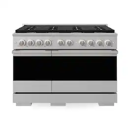 ZLINE - 48 in. 6.7 cu. ft. Marino Dual Fuel Freestanding Range with 8 Burner Gas Cooktop and Dual Ovens in Stainless Steel - Stainless Steel