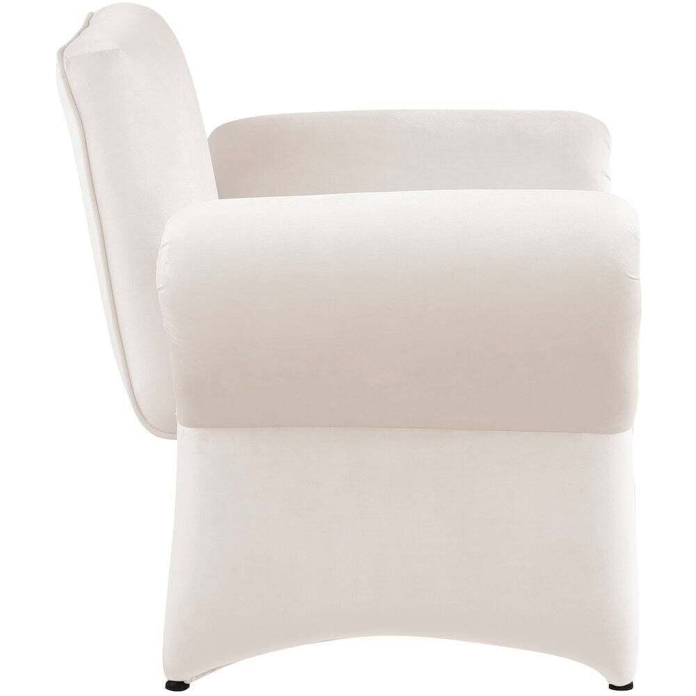 Alt View 4. Meridian Furniture - Fleurette Cream Velvet Accent Chair - Beige.
