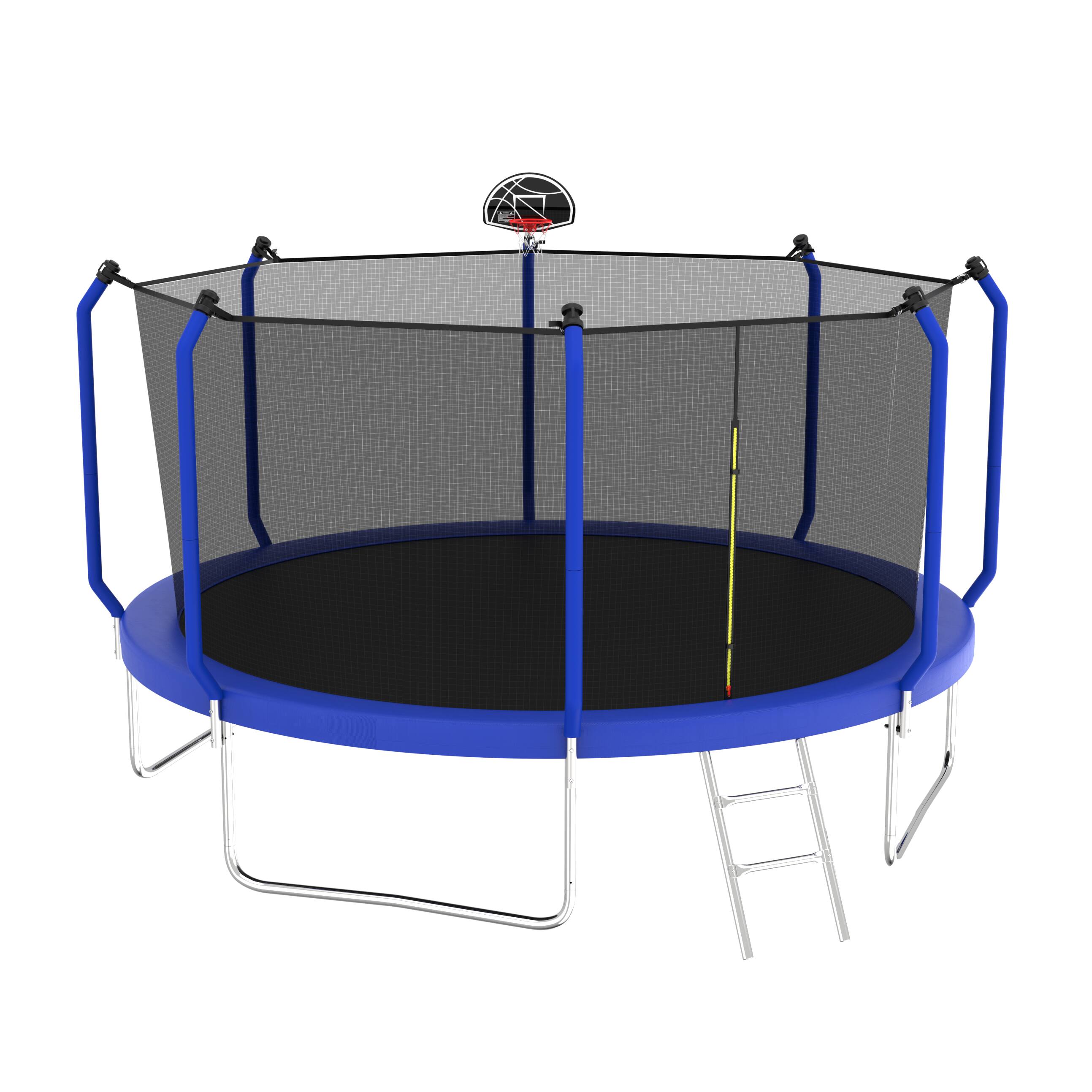 Alt View 6. LOVMOR - Lovmor 12 FT Trampoline with Basketball Hoop and Ladder Recreational Trampoline for Adults.