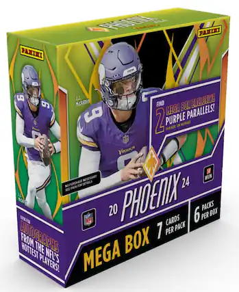 Panini NFL Exclusive 20 Packs 6 Per Box Look For NFL Cards 1 Per Pack Autographs From The Hottest Players! Vikings Necessary KFLPA No Purchase Necessary. See Details. Purple Parallels! Find Box 9 Mega Parallels! 2 Purple On Average Per Box.