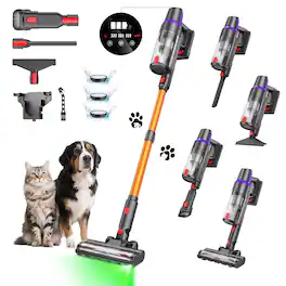 TECHRISE - 500W 45kPa Cordless Vacuum Cleaner, Lightweight with 60 Min Runtime for Home and Pet Hair