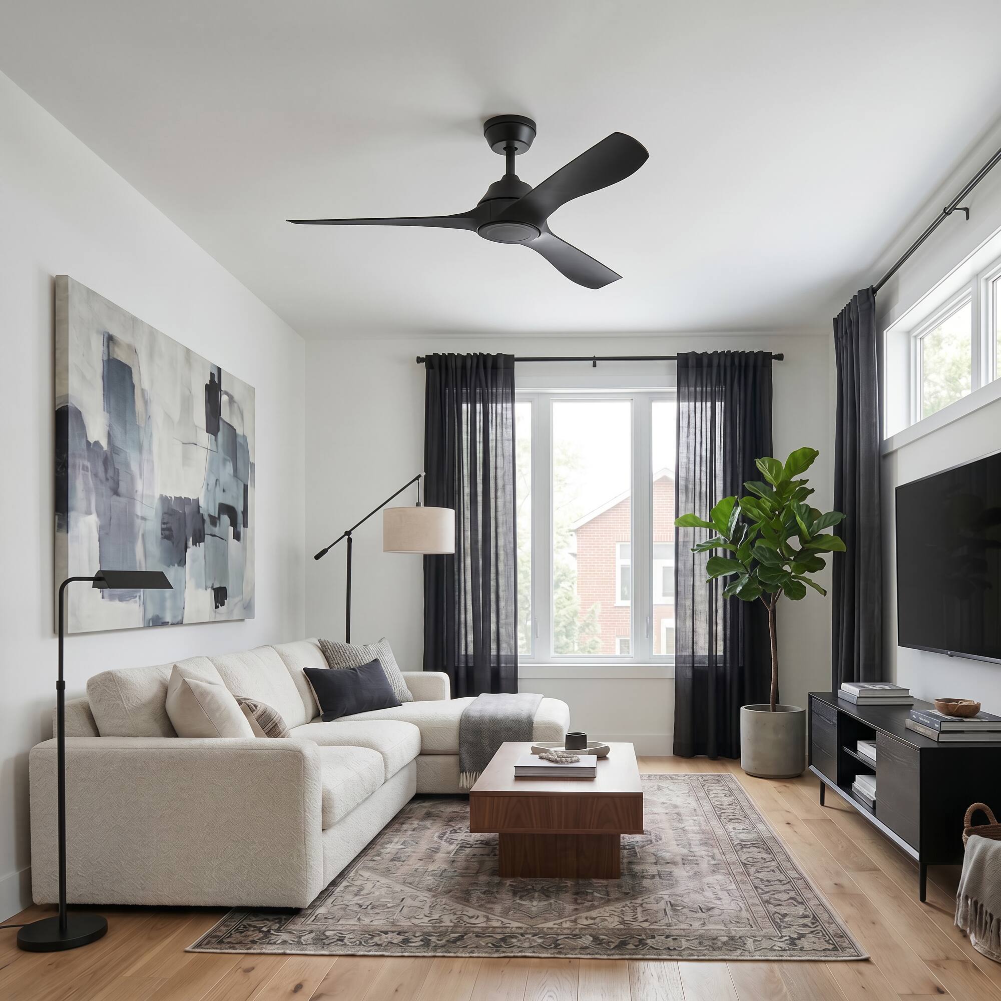 Alt View 8. MULE - Mule Max Breeze 52" Wet Rated Indoor/Outdoor Ceiling Fan w/ Remote, Matte Black - Matte Black.