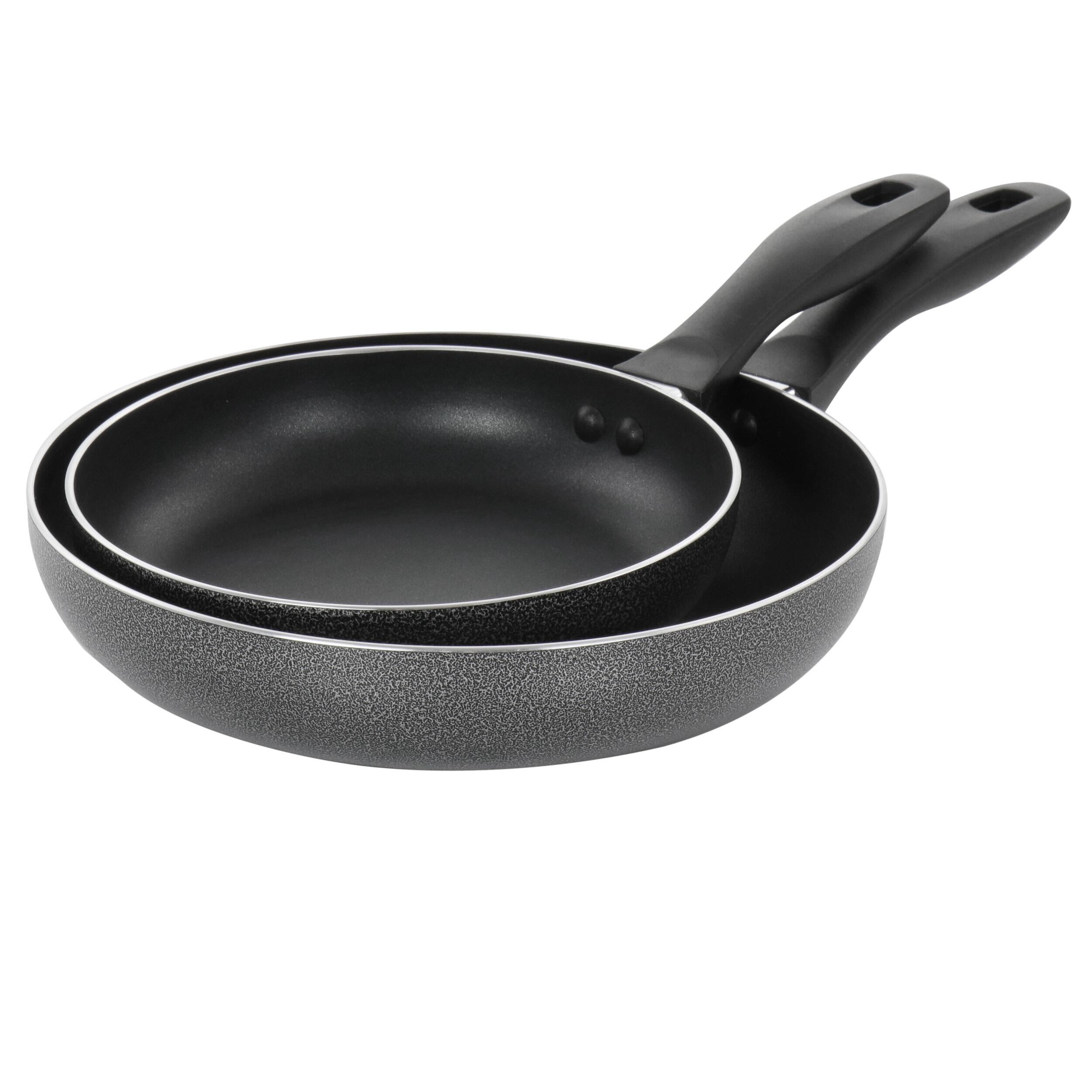 Front. Oster - Oster Clairborne 2 Piece Nonstick Aluminum Frying Pan Set in Charcoal Grey - Charcoal.