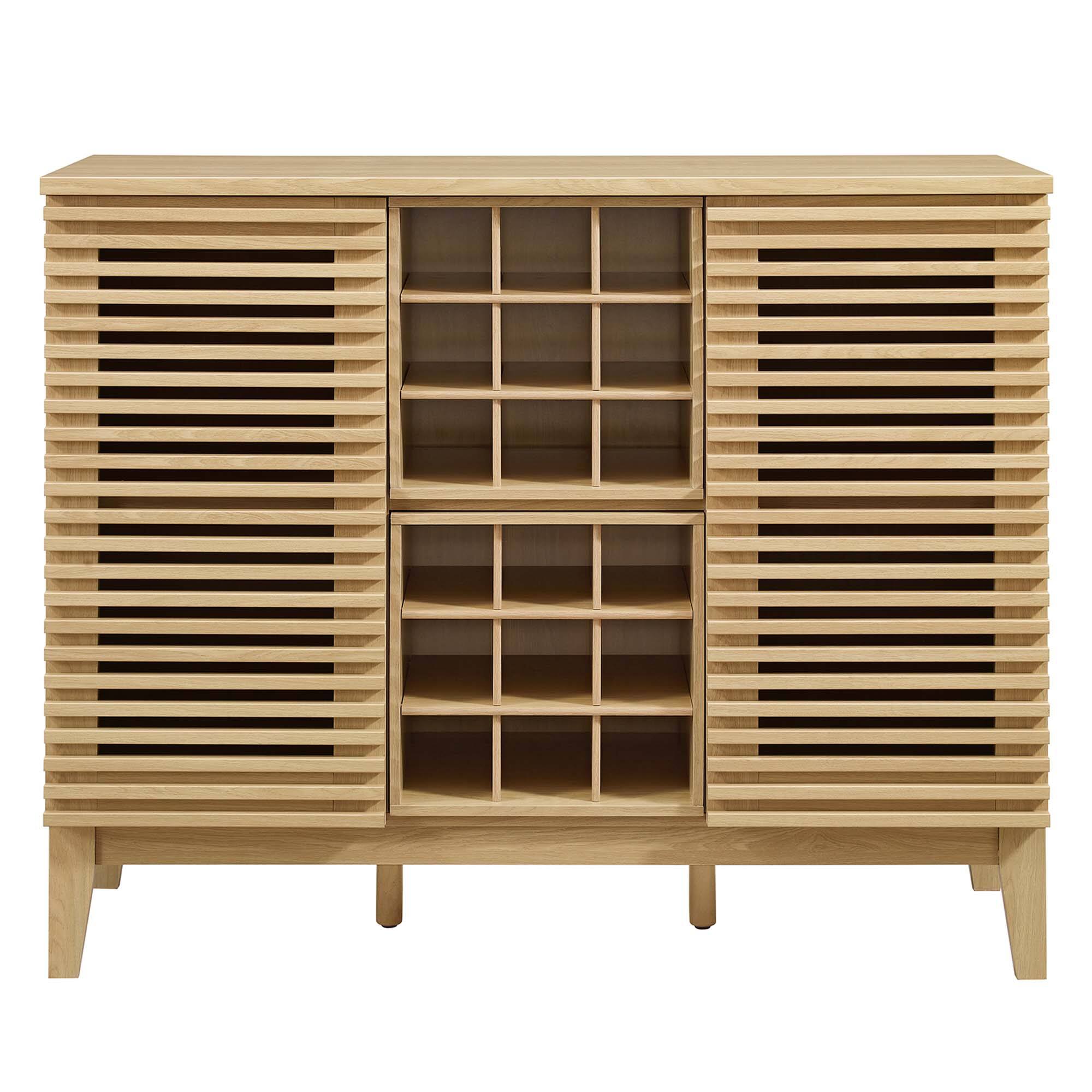 Alt View 2. Modway - Render Bar Cabinet by Modway - Oak.