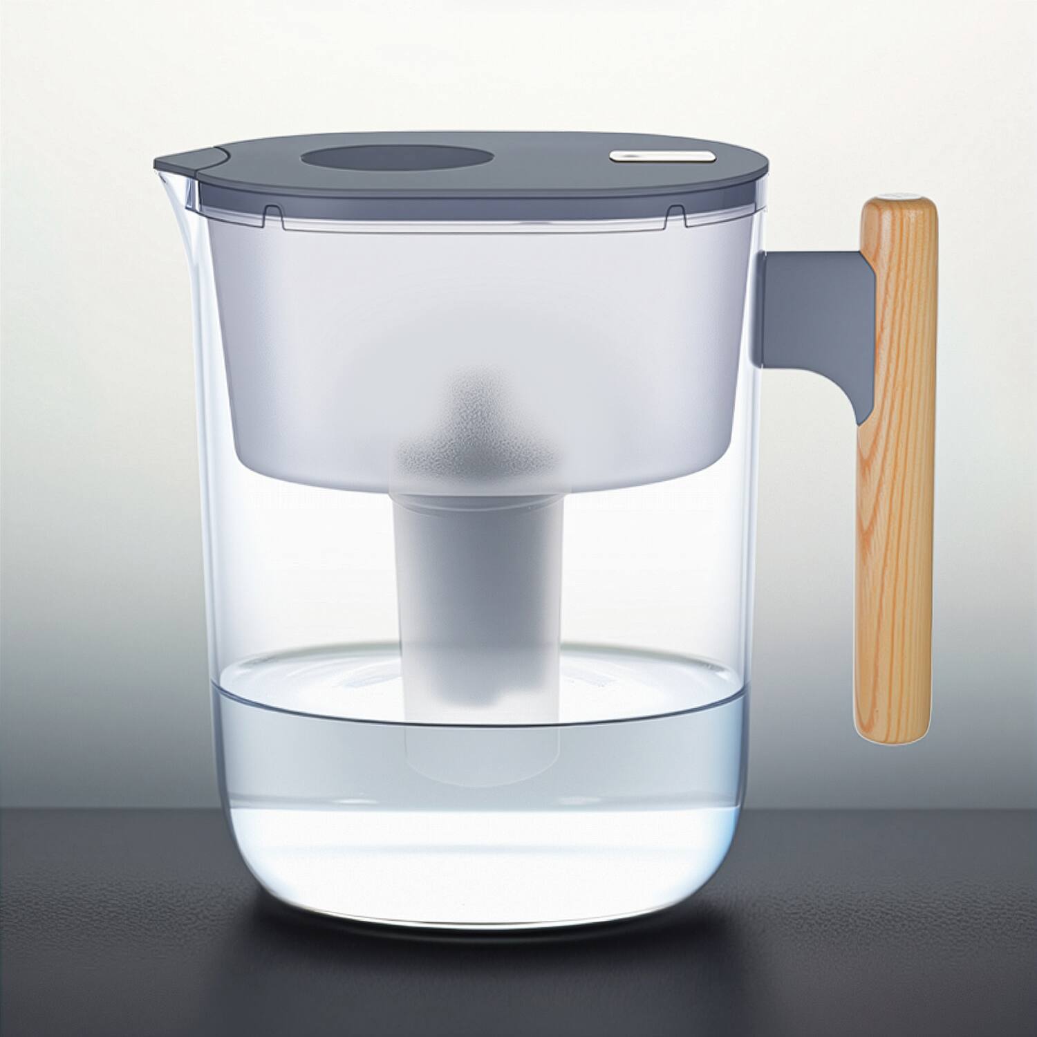 Front. FC Design - Freco 16 Cup/3.8L Water Filter Pitcher – 1 Elite Long Life Brita Compatible Filter, NSF42/53 Certified, BPA Free – Grey.