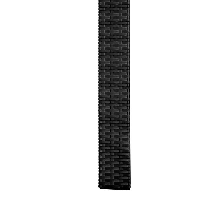 Alt View 2. LeisureMod - Mace Weave Design 31Inch Outdoor Dining Table, Weather-Resistant Patio Accent Table, Modern Backyard Furniture - Black.