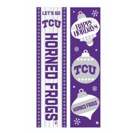 Evergreen Enterprises - TCU Horned Frogs 47" Double Sided Christmas Leaner Fan Sign - Multicolor
