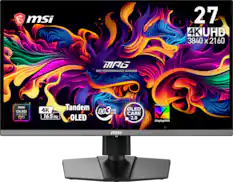 msi 27 4K UHD 3840 x 2160 MAG MSI PERFORMANCE GAMING msi OLED GAMING QD 4K Tandem ms 0.03 GTG 165 Hz OLED OLED CARE 2.0 VESA CERTIFIED DisplayHDR