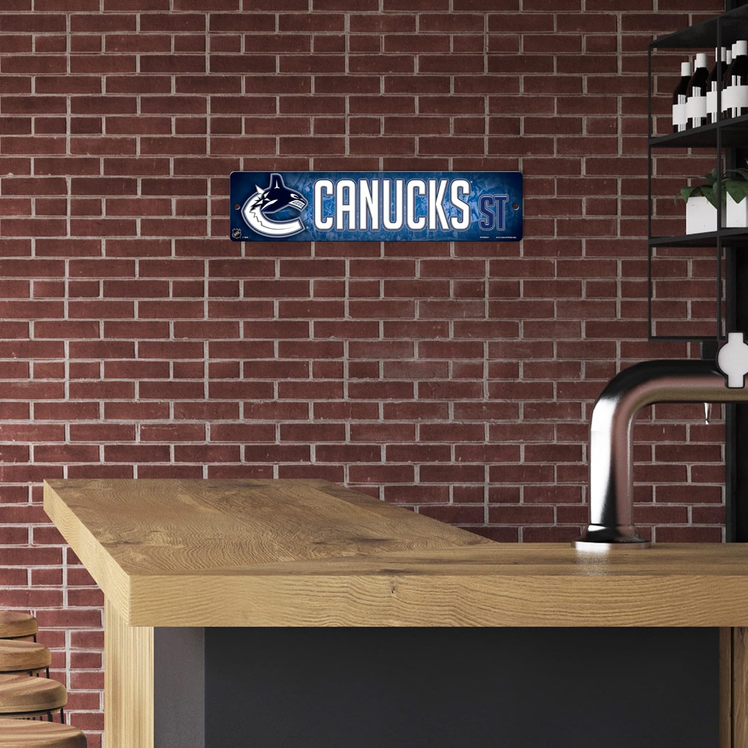 Alt View 3. Rico Industries - Vancouver Canucks NHL Hockey 16" Street Sign Fan Wall Decor - Multi.