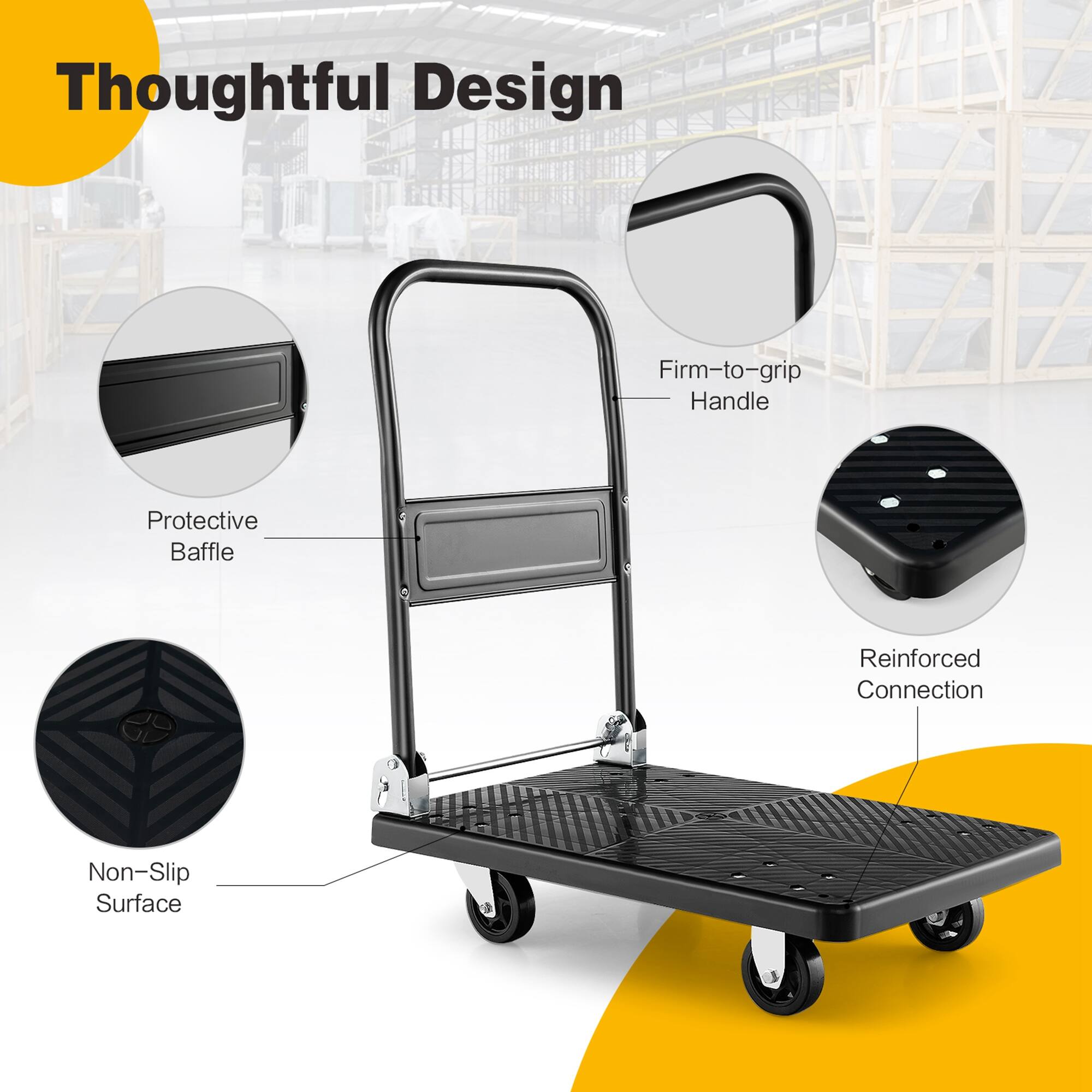 Thoughtful Design Firm-to-grip Handle Protective Baffle Reinforced Connection Non-Slip Surface