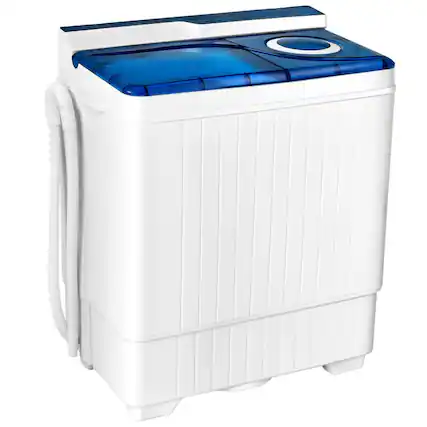 Front. SKONYON - Twin Tub Washing Machine with 18 Lb Wash Capacity 8 Lb Spin Dryer and Separate Timers - Blue.
