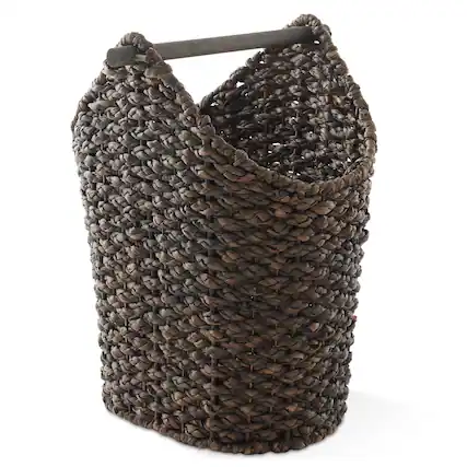 Front. Casafield - Toilet Paper Roll Holder Storage Basket - Hyacinth Wicker Bathroom Tissue Bin - Espresso.