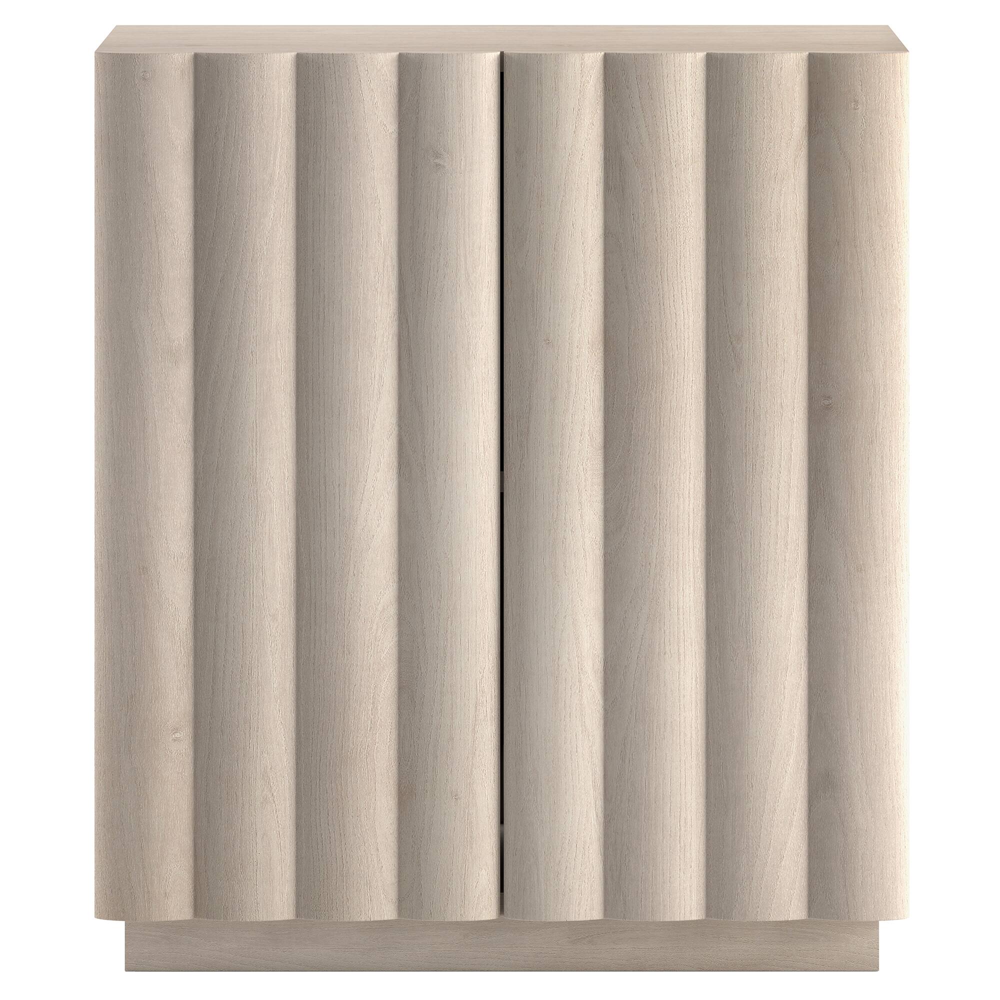 Angle. Hudson&Canal - Molly 28" Wide Rectangular Fluted Accent Cabinet - White.