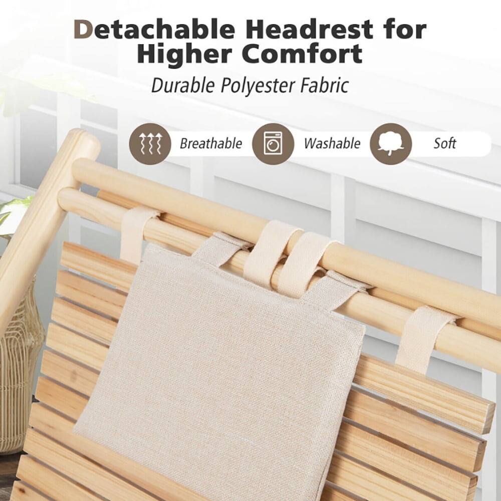 Detachable Headrest for Higher Comfort  
Durable Polyester Fabric  
Breathable  
Washable  
Soft