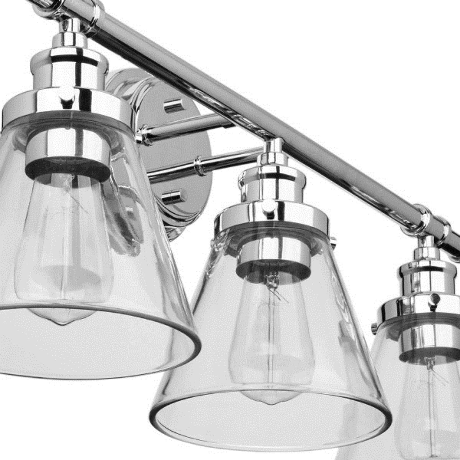 Left. Globe Electric - Globe Electric Parker 3-Light Chrome Wall Sconce.