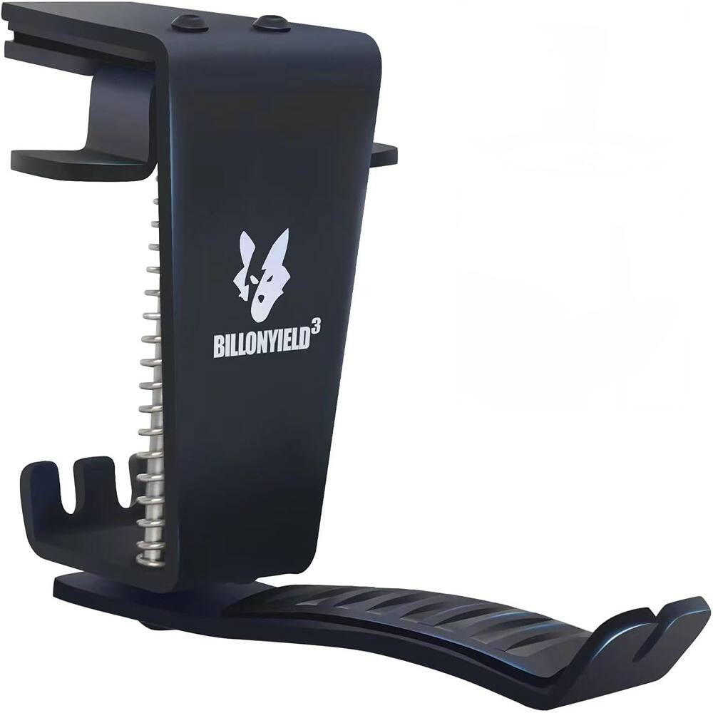 RTMB - Headset Hook Holder with Adjustable Rotating Arm, Under Desk Clamp Mount - Black