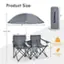 Product Size:
- 39"
- 59"
- 46.5"-70"
- 7.5"
- 11"
- 21"
- 17"
- 22"
- 10"
- 18.5"
- 270 lbs

Weight Capacity of Each Chair:
- 23"
- 15 lbs
- 63"